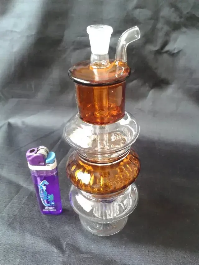 A-013 Height Bongglass Klein Recycler Oil Rigs Water Pipe Shower Head Perc Bong Glass Pipes Hookahs--Three pagoda