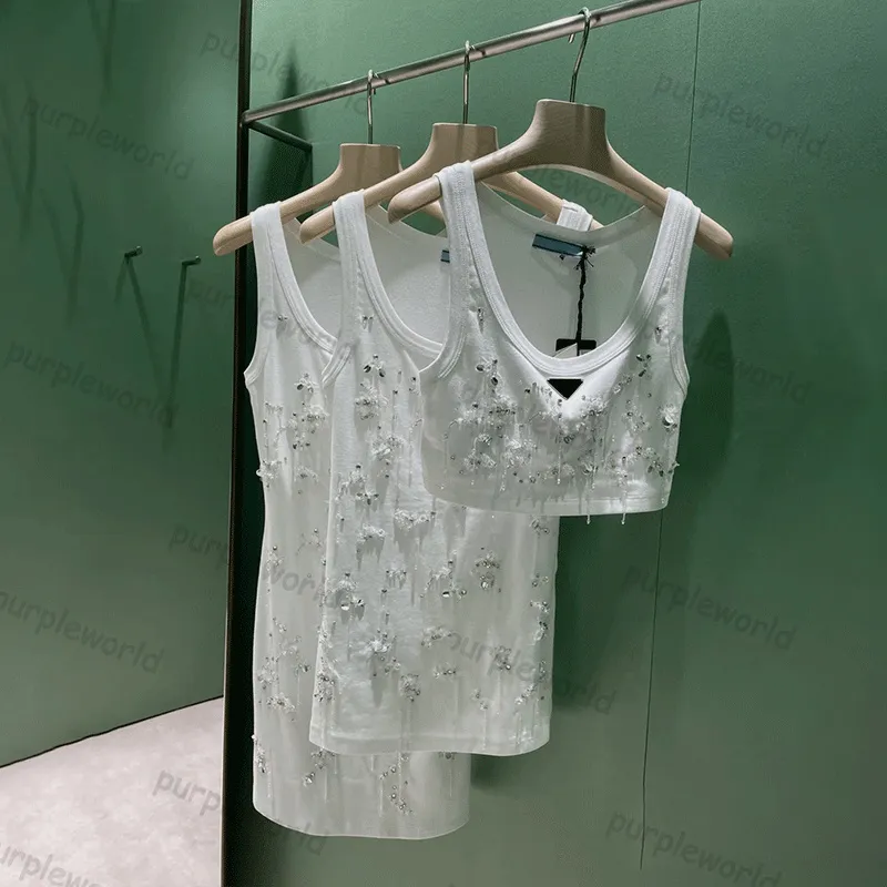 女性ドリルベストデザイナーサマートップTシャツカジュアルノースリーブショートタンクトップクラシックドレス