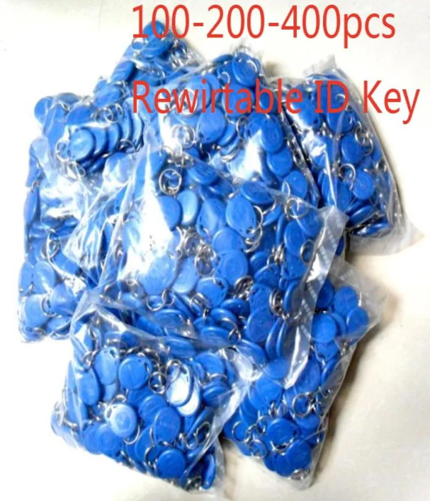 Portachiavi RFID Rewitable blu da 100 pezzi colore blu T5577 Tag chiave ABS di prossimità 125KHz per controllo accessi TK4100EM 4100 chip3855581