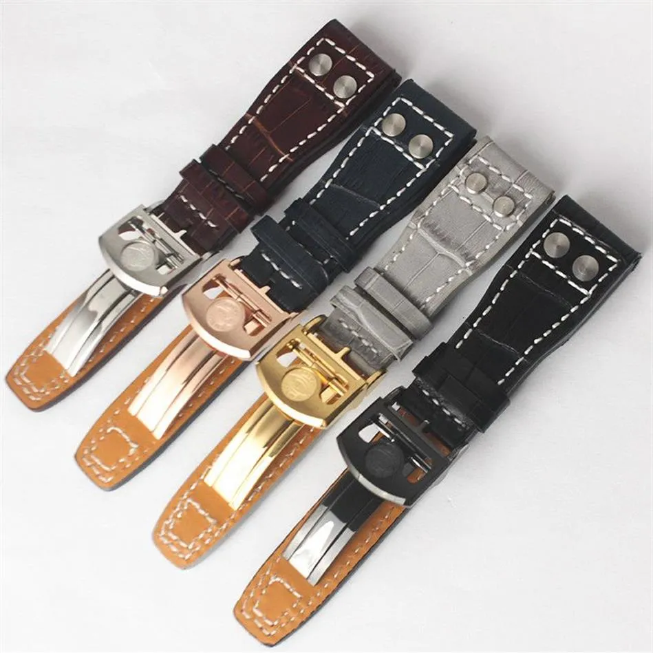 Yeni Watchband 22mm Gerçek İnek Orijinal Deri İzle Band Strap Kemeri IWC Big Pilot Watch Band 252i