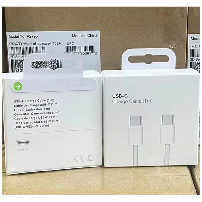 60W PD -kablar för iPhone 15 Plus Pro Max Samsung Fast Charging 1M 3ft USB C till typ C -flätad kabel -äppelladdningssladdar Snabb laddningsdatakabel