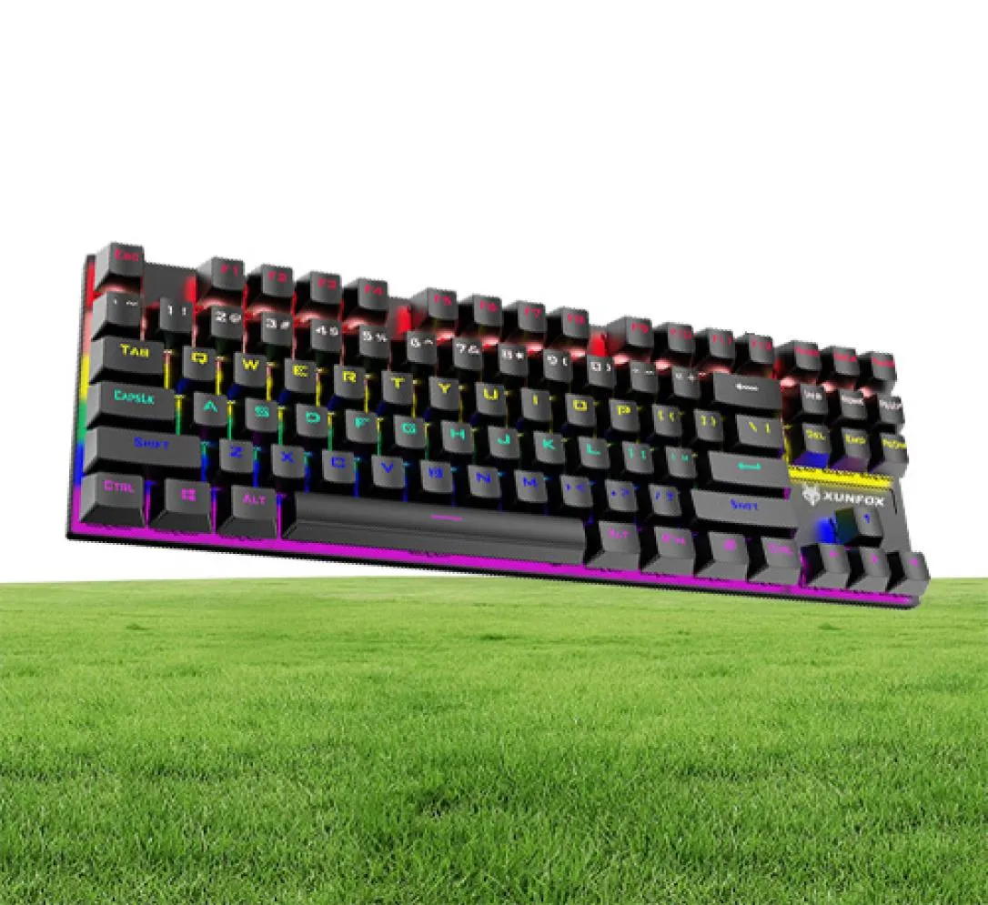 Epacket K80 Teclado mecánico con cable Eje verde Panel de metal Luminoso Computadora de escritorio Juego de juegos portátil Bluetooth Inalámbrico Key9915703