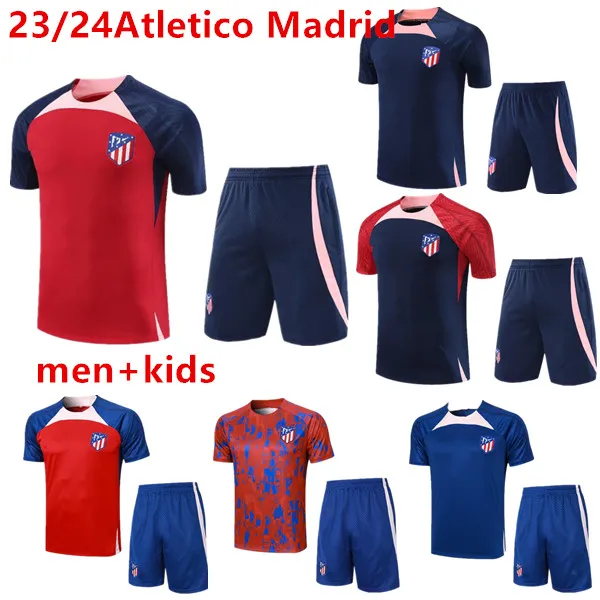 2023-2024 Vuxna barn Atletico Madrids Tracksuit Chandal Futbol Soccer Training Suit 23/24 Madrids Tracksuits Set Men Camiseta de Football Jacket AAA