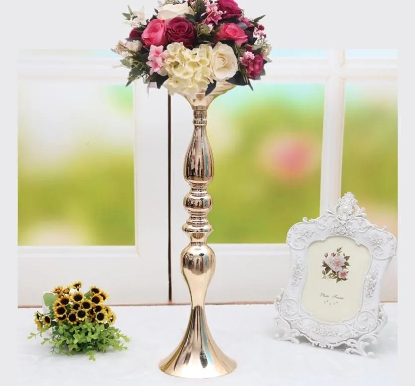 Metalowe świece 50 cm20 Quot Flower Vase Rack Candlestick Wedding Wedding Table Centerpiece Event Droga ołowiana Stojak Świeca 5699727