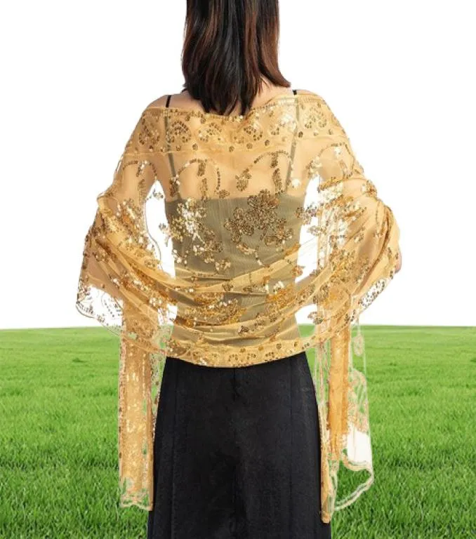 DHgate Elegant Sequined Shrug Wraps for Women Bridal Bridesmaid Long Scarf Wraps Evening Party Dress Wraps Y2001038108552 Fashion Accessories