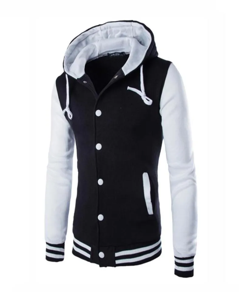 Swagwhat Hoodies Hoodies Hooded Striped Patchwork Baseball Jacket Sweatshirts College Varsity Coats mince Hoodie Men Vêtements LJ2008269512636