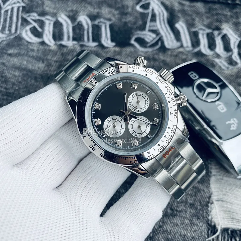 Designer Mens Watch With Diamonds Automatic Mechanical Ceramic Watch 40mm 904L Rostfritt stål Glidande Buckle Watch Luminous Watch Montre de Luxe Daytonas