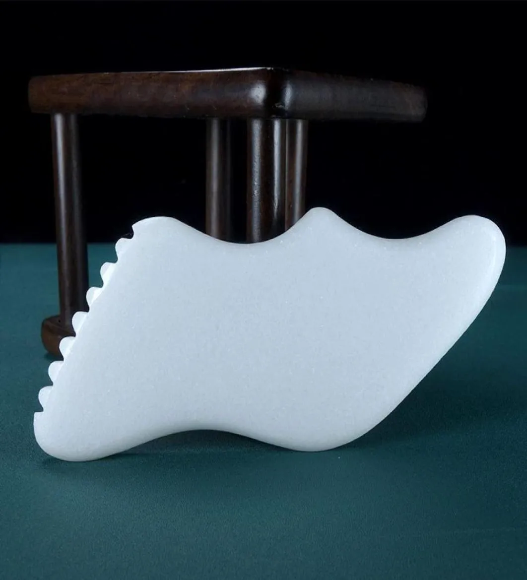 Directement usine blanc Jade Bian pierre Gua Sha planche à gratter Guasha outils de Massage pierre de Bain massage rocks6708516