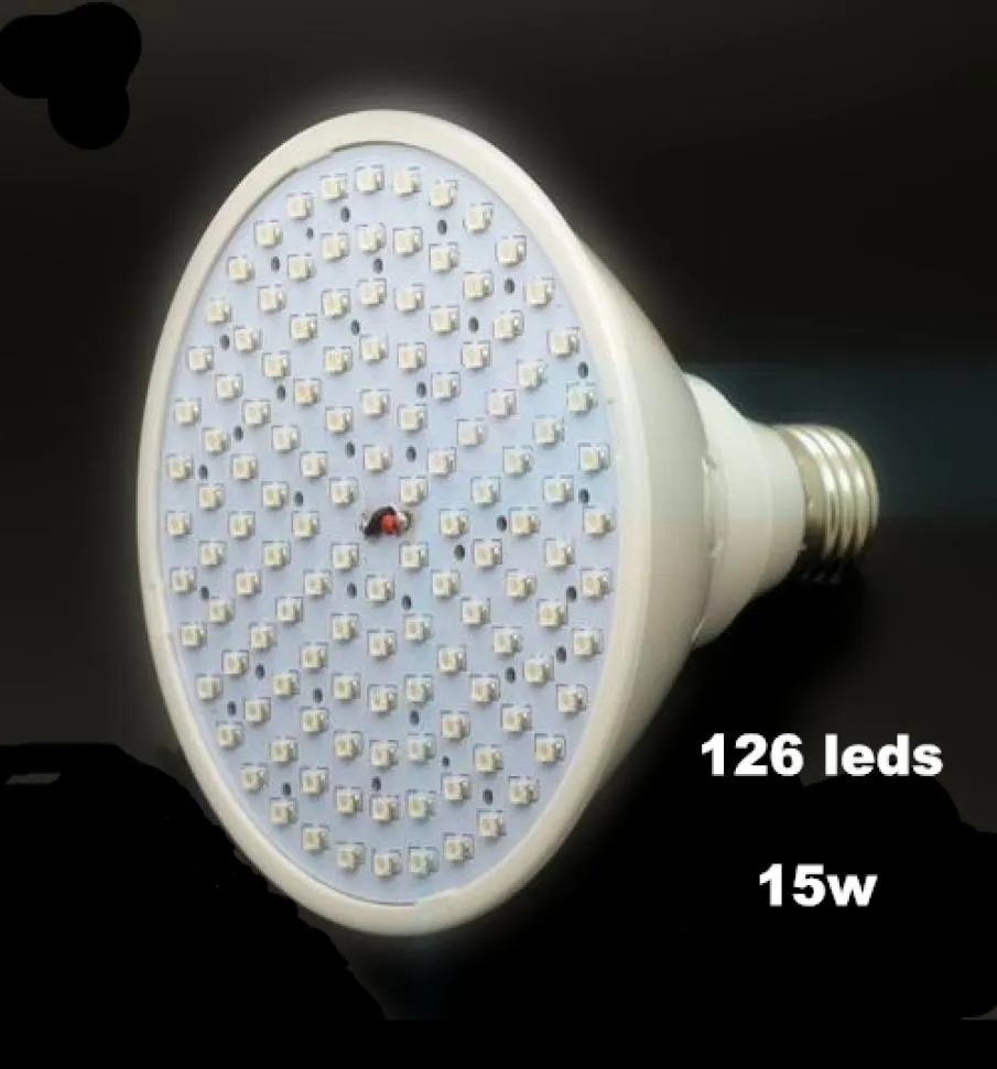 Najnowsza lampa oświetleniowa hydroponika 110 V 220V 15W E27 Czerwony niebieski 126 LED Hydroponiczne LED Rośliste światła uprawy LED Light4021740