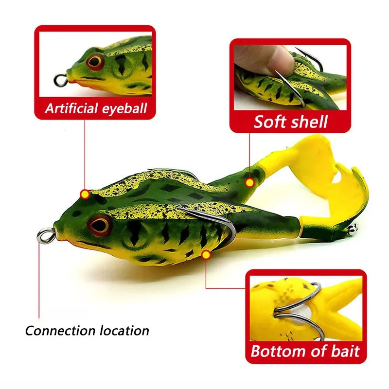 Set Floating Frog Topwater Lure Double Propeller Silicone Thunder 75mm100mm  Soft Bait Artificial Wobbler For Fishing Kit 231229 From Heng05, $18.72