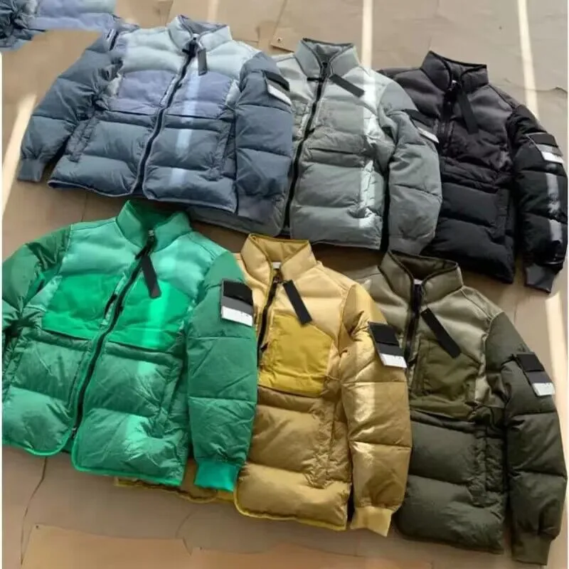 2024 Winter Katoen Bomberjacks Heren Merk Jas Rits Grote Zak Kraag Veelkleurige Straat Unisex Patchwork Dikke Parka Windscherm