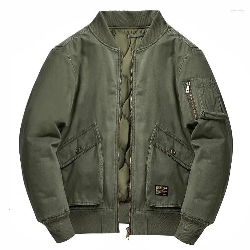 Vestes pour hommes 2024 Spring Mens Bomber Casual matelassé coupe-vent Varsity manteaux d'extérieur armée vert veste de vol