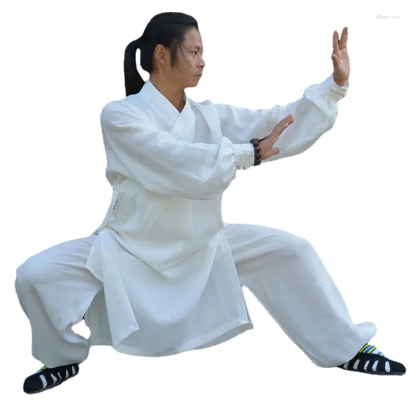 Ethnische Kleidung Chinesische Wudang Taoistische Uniformkleidung Hochwertige Tai Chi Robe Shaolin Buddhistischer Mönch Roben Kampfkunst Kung Fu Leinen