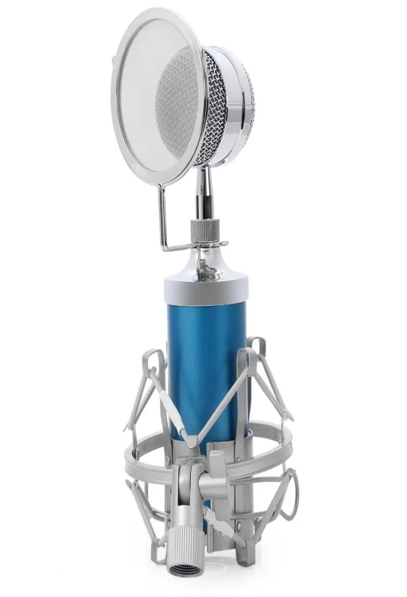 2017 BM8000 Professional Sound Studio Aufnahme Kondensator Wired Mikrofon 35mm Stecker Ständer Halter Pop Filter für KTV Karaoke1505627