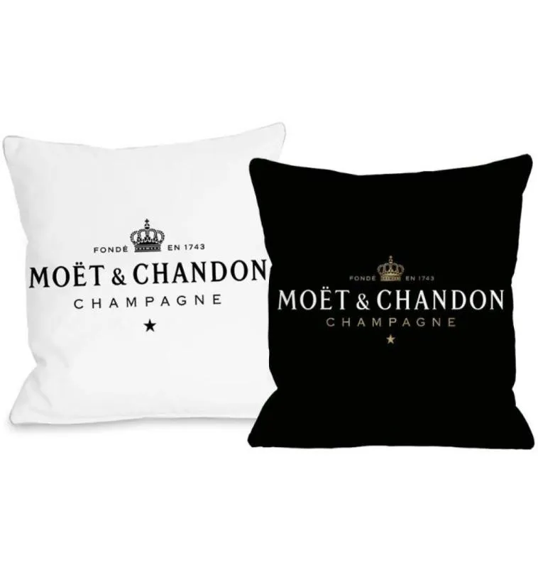 クッション装置枕ブラックベルベットプリントMoet Cushion Cotton Made Pillowcaseソフトケース高品質の印刷7586578