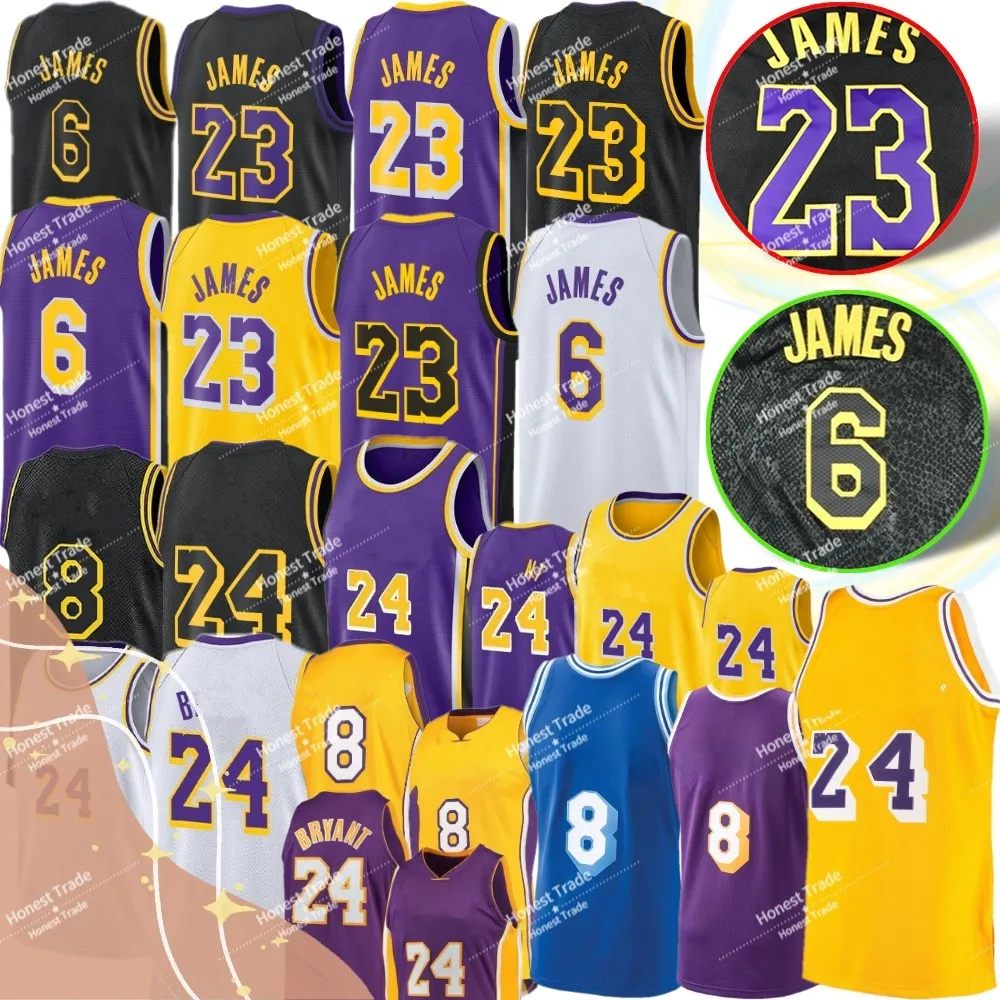 City 23 James Basketball Jerseys 6 James Yellow 24 Retro 8 Blue Black 1996-97 1999-00 Mens Youth Jersey Stitched Throwback #8 #24