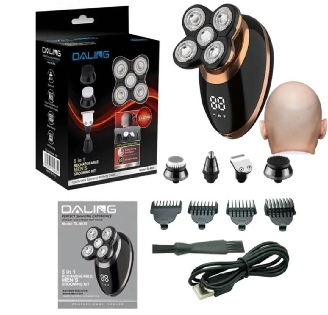 Multi kit de aliciamento barbeador elétrico navalha para homens display lcd barba recarregável cabeça careca máquina barbear 2205217055920