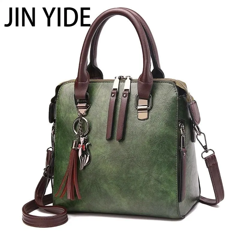 Tassen Jin Yide Leather Ladies Handtassen Women Messenger Bags Totes Tassel Designer Crossbody Schoudertas Boston Handtassen Hot Sale