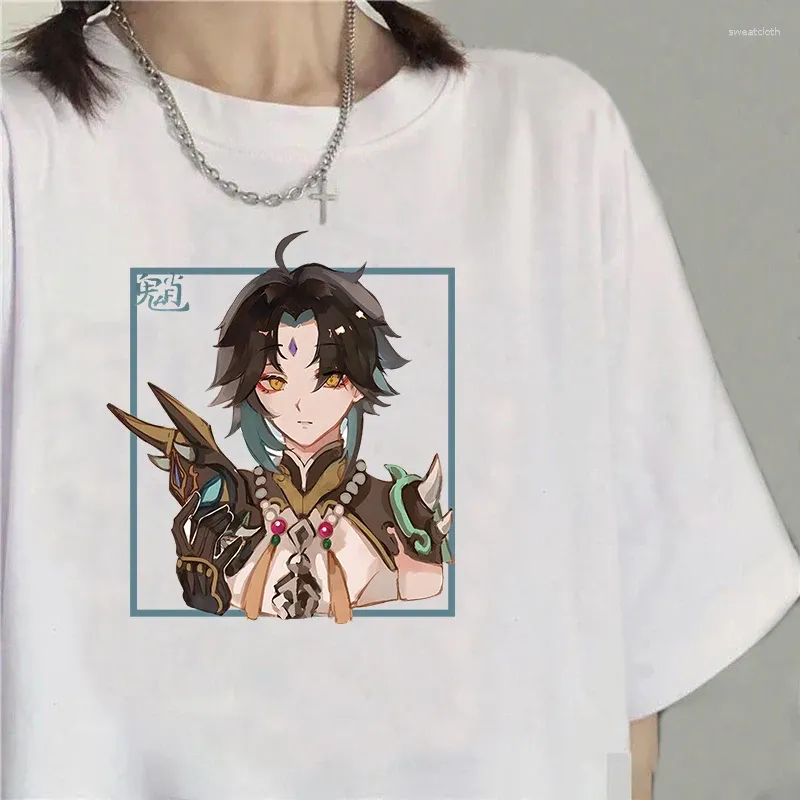 女性のTシャツgenshinインパクトXiao Tシャツゲーム印刷シャツカワイイ漫画ガールズティーティーチーズ女性特大のティーシャツ男性カジュアルトップティー