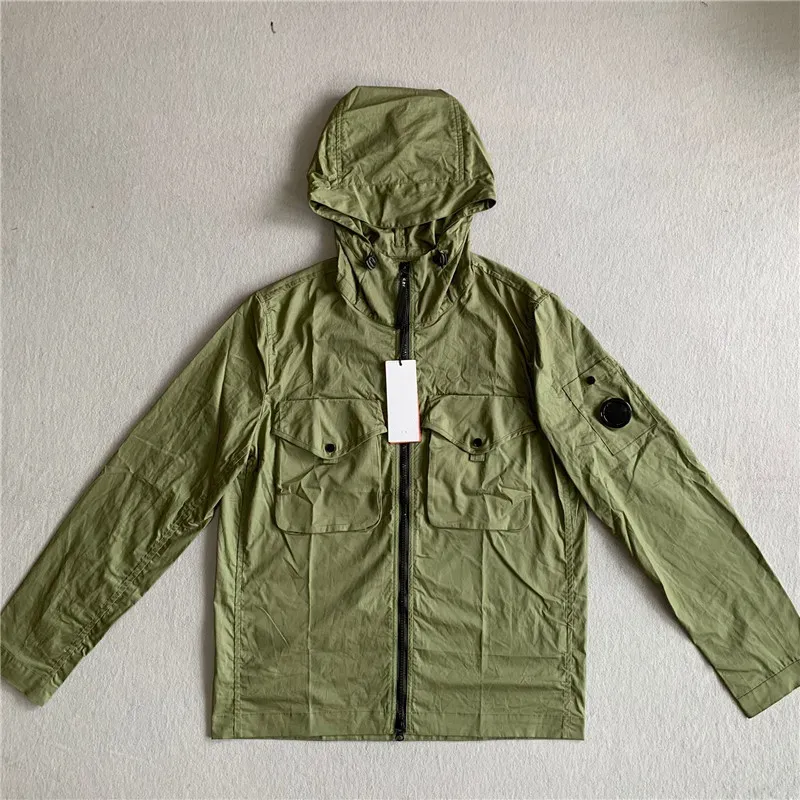 cp company Veste à capuche avec fermeture éclair pour homme, style britannique, Cardigan à capuche, manteau d'outillage