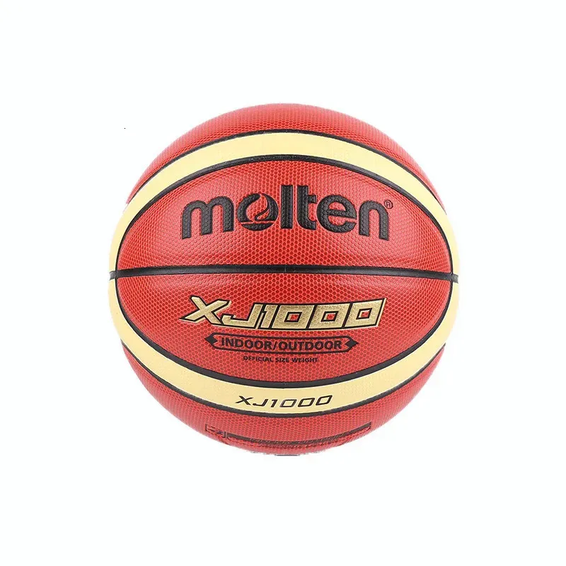 Ballon de basket-ball fondu XJ1000 taille officielle 765 cuir PU pour l'entraînement de match intérieur extérieur hommes femmes adolescent Baloncesto 231229