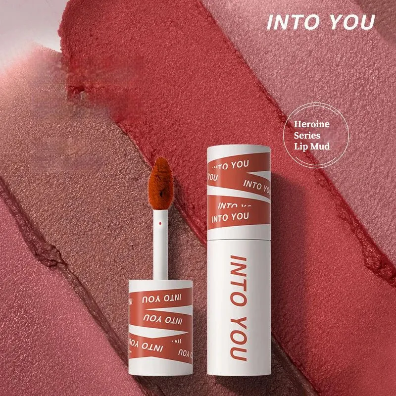 INTO YOU Feamle Heroine Matte Velvet Lip and Cheek Грязь для губ двойного назначения Мягкая туманная матовая гладкая увлажняющая помада для губ с глазурью для губ 231229