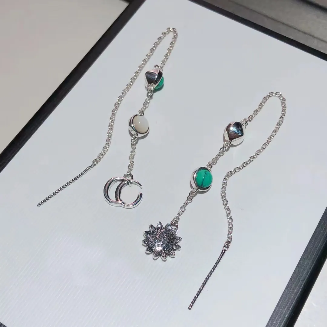 Orecchini in argento di moda di design di lusso Orecchini Earline Orecchini pendenti Gioielli da regalo di compleanno per feste di matrimonio da donna Alta qualità con scatola