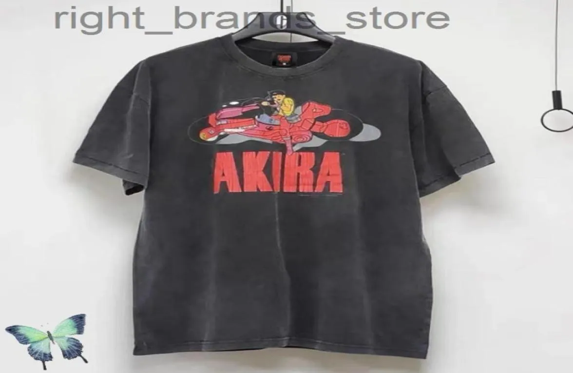 T-shirt Akira W2208114094473, Moto Vintage lavé, en détresse, fait de vieux dommages