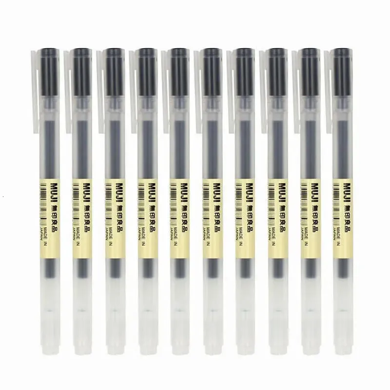 10 Uds. Bolígrafo de tinta de Gel MUJI MoMA Japón negro/azul/rojo bolígrafo para oficina escolar 231229