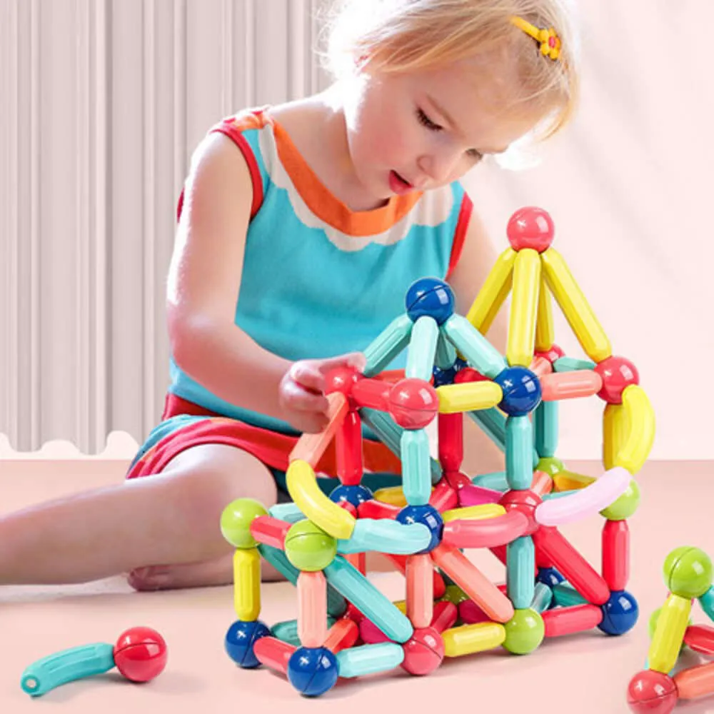 Mångsidig stång Strong stora barns tidiga utbildningsleksaker för pojkar och flickor Baby Puzzle Magnetic Building Blocks