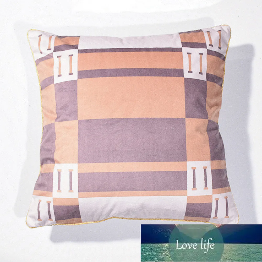 High-end simples carta quente travesseiro sofá almofada travesseiro impressão duplex quadrado apoio lombar travesseiros luxo