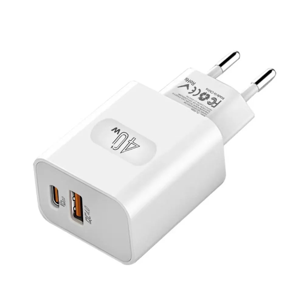 Cargador rápido USB tipo C de 40W, carga rápida PD para iPhone, Xiaomi, Samsung, Huawei, adaptador/cargador de pared para teléfono móvil