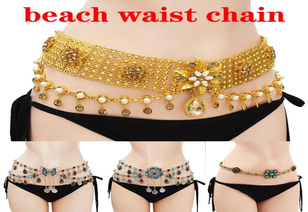 2022 Classic Luxury Women039S Summer Beach Belt Ethnic Belly Dance Midje kedja Tassel Flower Fjärilskivade tillbehör Drop705886126157