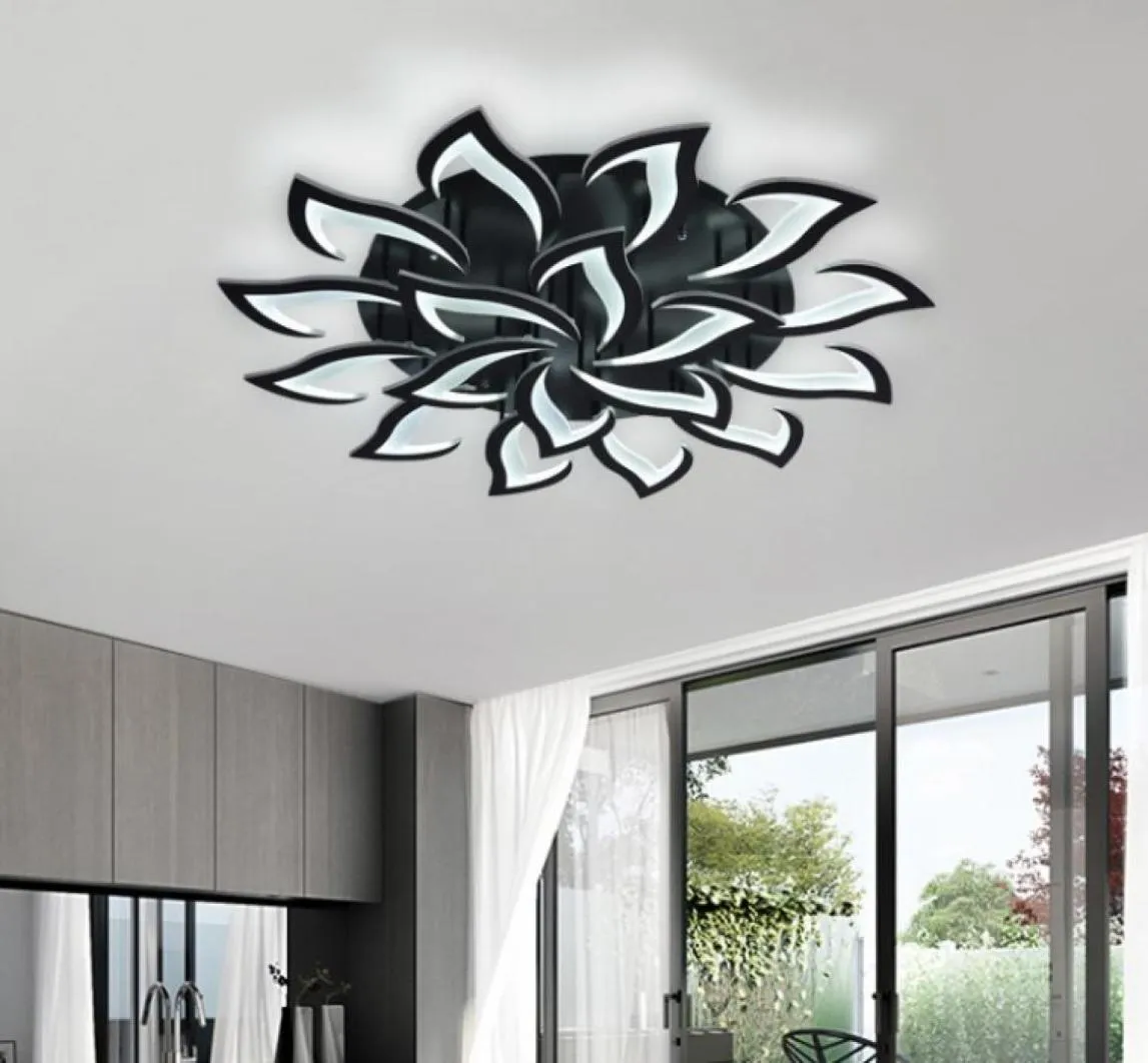 Plafonnier LED luminaire noir blanc chambre salon cuisine chambre d'enfant salle de bain bluetooth fleur moderne art déco LLFA9718866