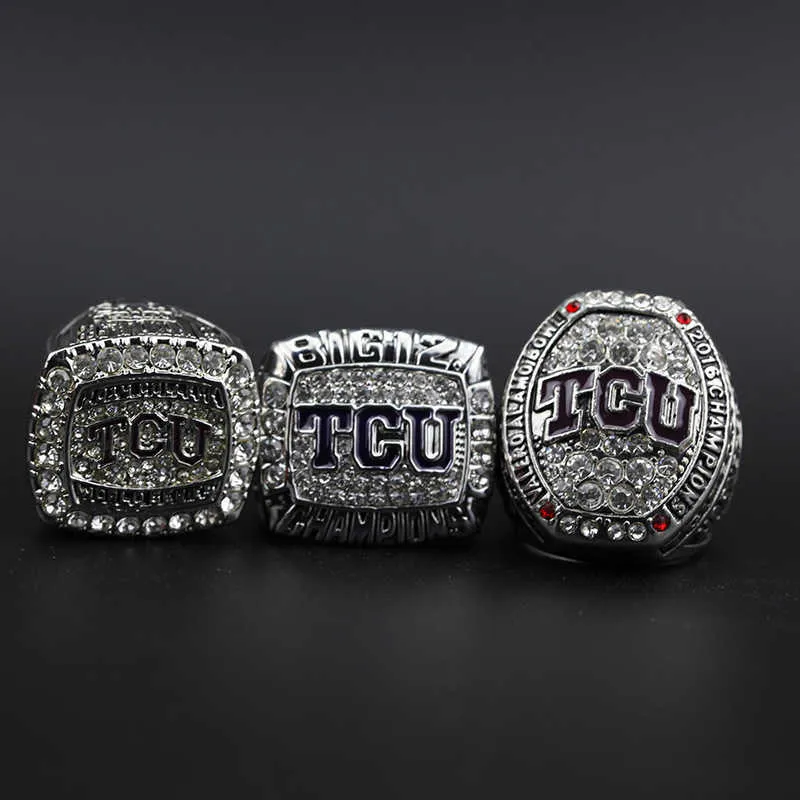 Bagues de bande 3 TCU Hornfrogs College Alamo Bowl Football Championship Ring Set