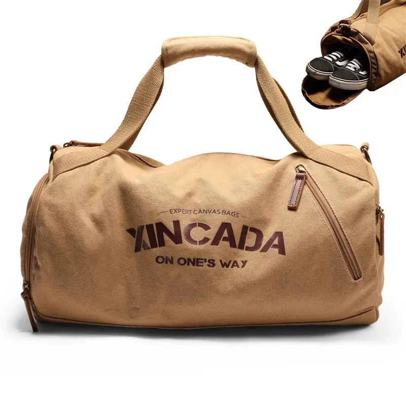 Gym Duffle Bag Herren Sport Canvas Handtaschen für Reisen Damen Wochenende mit Schuhfach Zubehör 231228