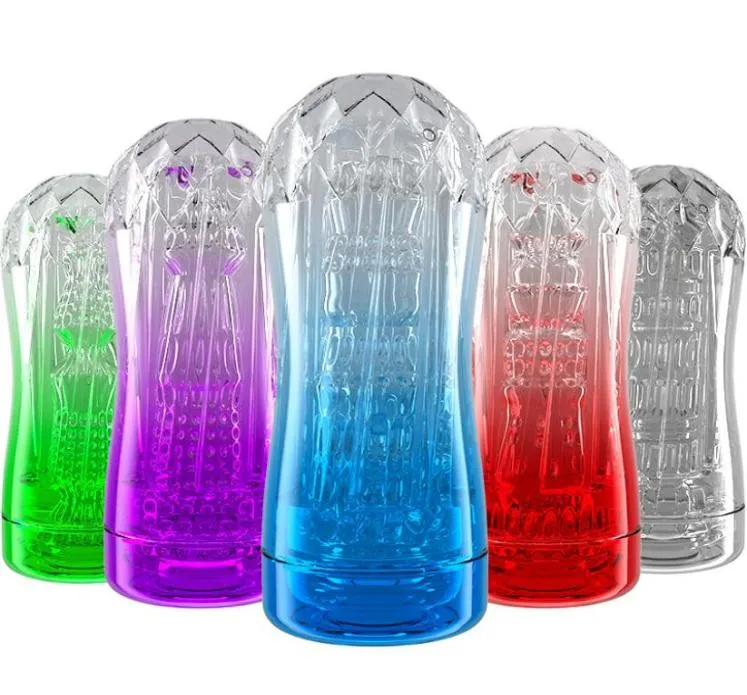 Massage mâle masturbateur tasse douce chatte jouets sexuels transparent pneumatique ventouse Man039s gland Massage formateur produits pour adultes T7738710