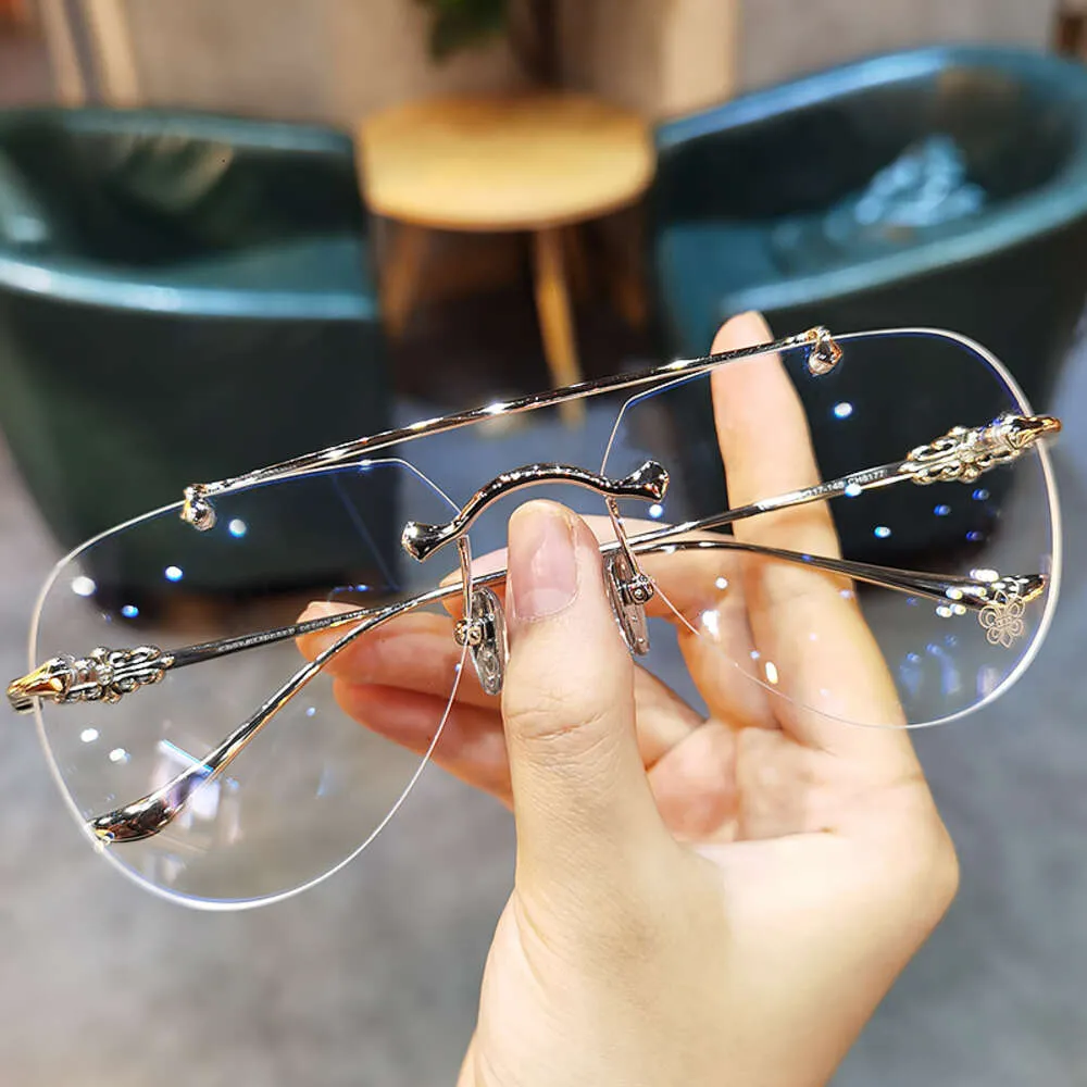 Designer Ch Cross Glasses Frame Chromes Brand Sunglasses Frameless Myopia Versatile for Men Women Big Face Protection Heart High Quality Eyeglass 2024 6bs4