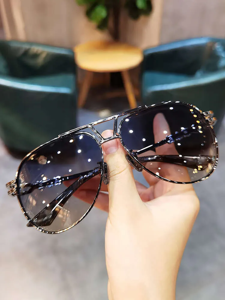 Stylish Retro Eyeglass Frames Designer Cross Accents, Chrome