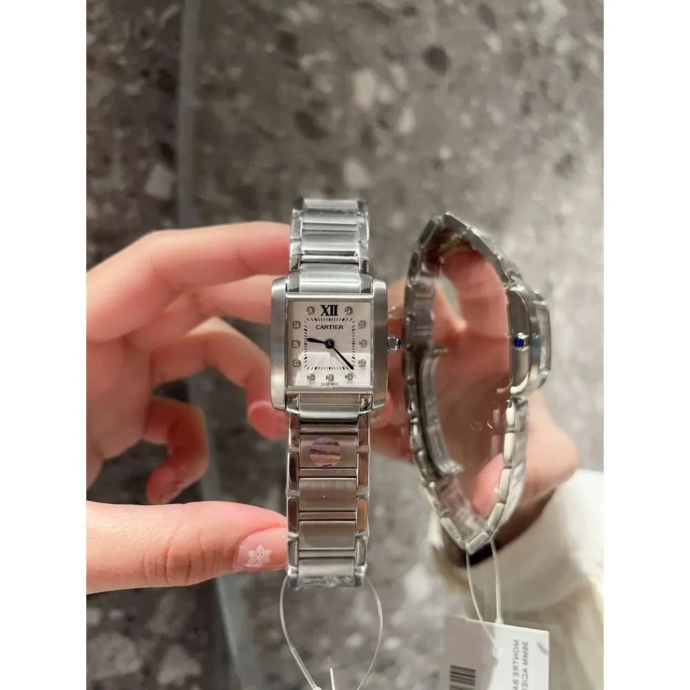 Womenwatch Tank Watch Women Tank Francaise Watches 3a High Quality Quartz Movement Uhren Silver Diamond Bezel Date Montre Cater Luxe With Watchbox 96KC