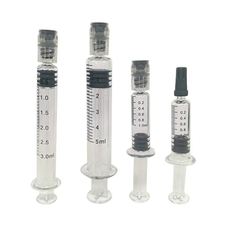 1ml 3ml 5ml Luer Lock Head Glass Syringes With Measurement Mark Twist Plunger For Oil Cart Filling Tool Thick Oils Tank