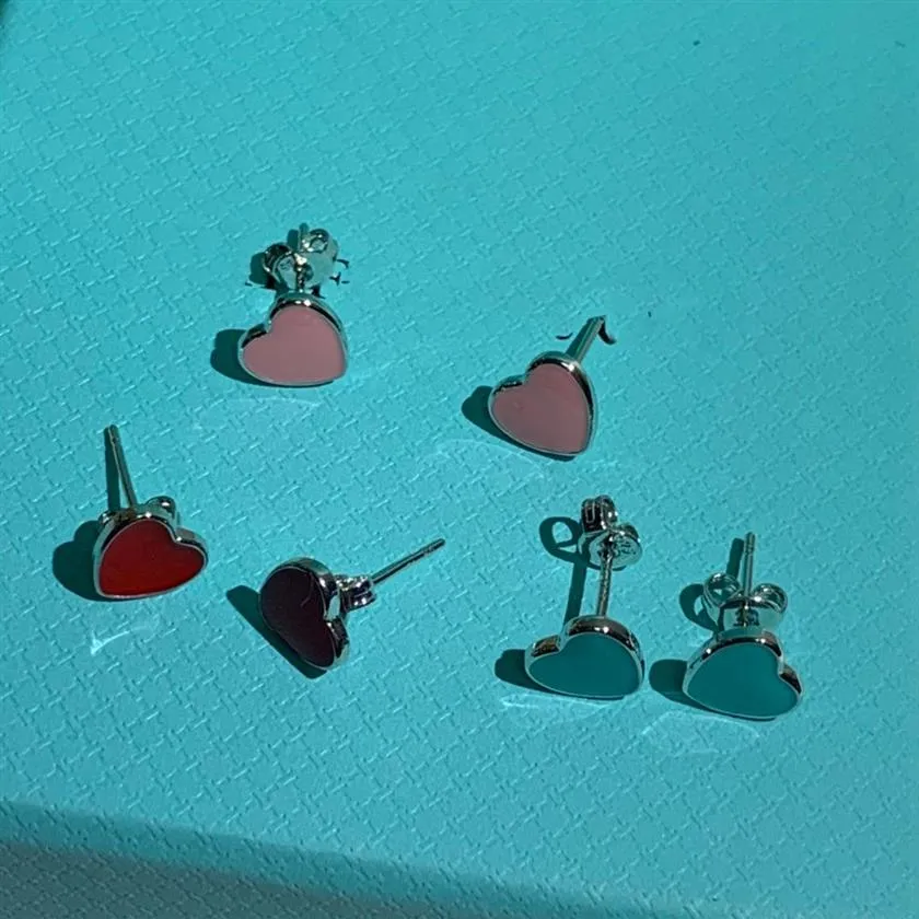 T Pendiente de corazón de oro para mujer Pendiente de rosa para pareja Pendiente tiff Titanio Acero inoxidable Piercing grueso Joyería Regalos Accesorios para mujer W280b