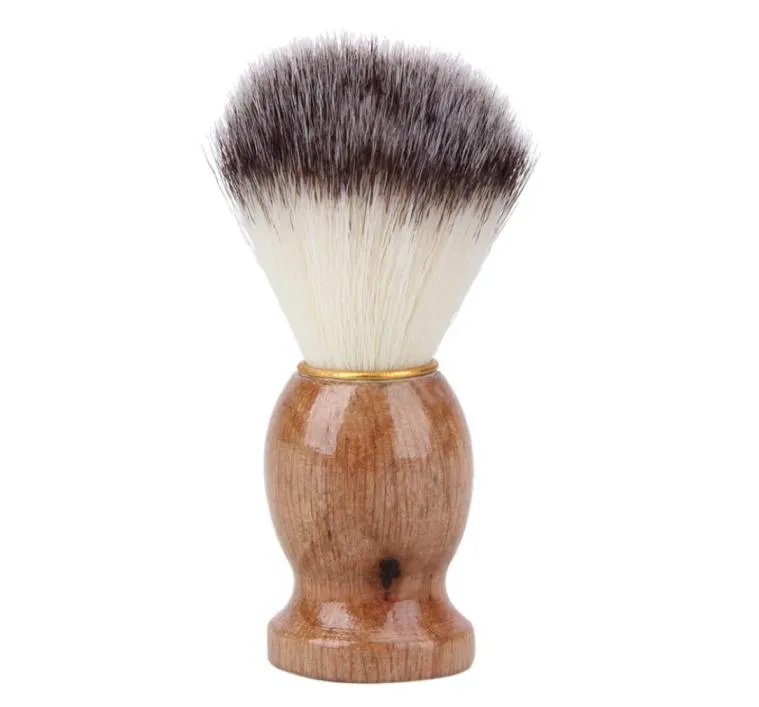 Badger Hair Farber Brush Pędzel Razor Pędzle z drewnianym uchwytem Men039S Salon Broda Broda Cleaning Tool2172805