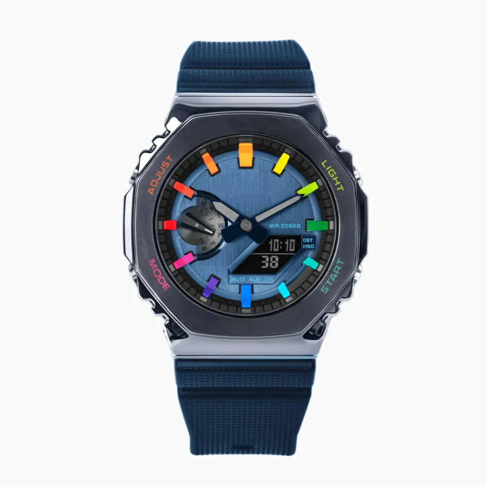 الأصلي Shock Watch Digital Sport Sport Quartz GM Usisex 2100 Watch Alloy Assembly Assembly LED LED DIAL OAK RAINBOW Series Series Waterpow Series