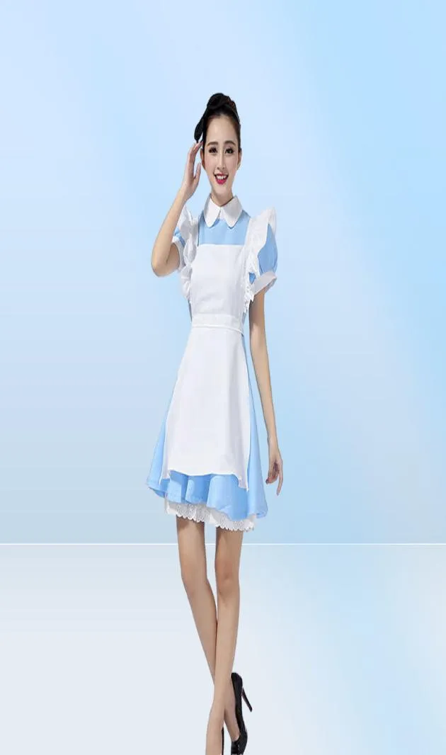 Halloween Maid Costumes Womens Adult Alice in Wonderland Costume Suit Maids Lolita Fancy Dress Cosplay Costume for Women Girl Y0825416135