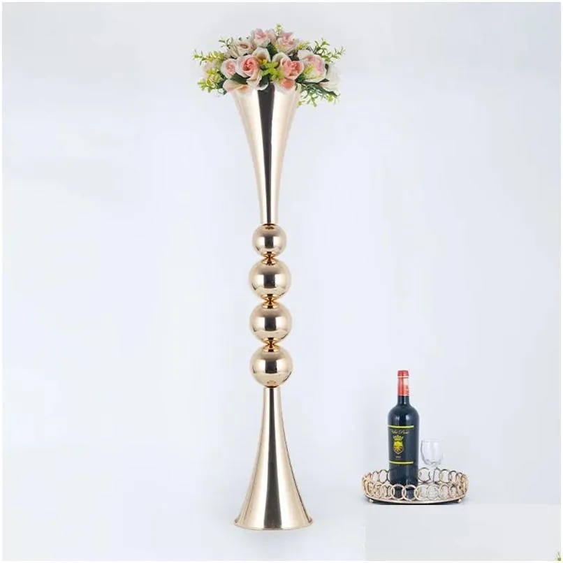 Party Decoration Gold Vases Metal Wedding Centerpieces Event Flower Road Home El 10 PCS/ Lot Drop Delivery Garden Festive Suppli Dhqzi