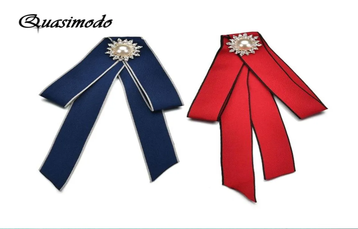 Modo nouveau nœud cristal femmes broches broche toile tissu nœud papillon cravate Corsage broche pour femmes vêtements robe accessoire 4075058