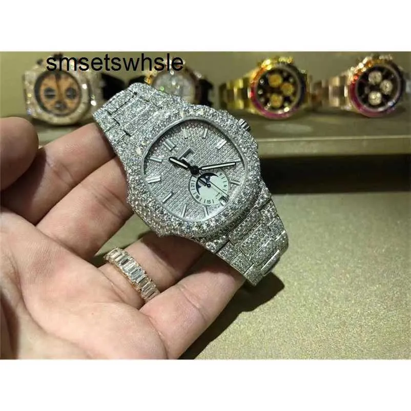 Automatisk mekanisk klocka Top VVS Ny testning Exklusiv anpassad karbonit Diamond Watch Quality