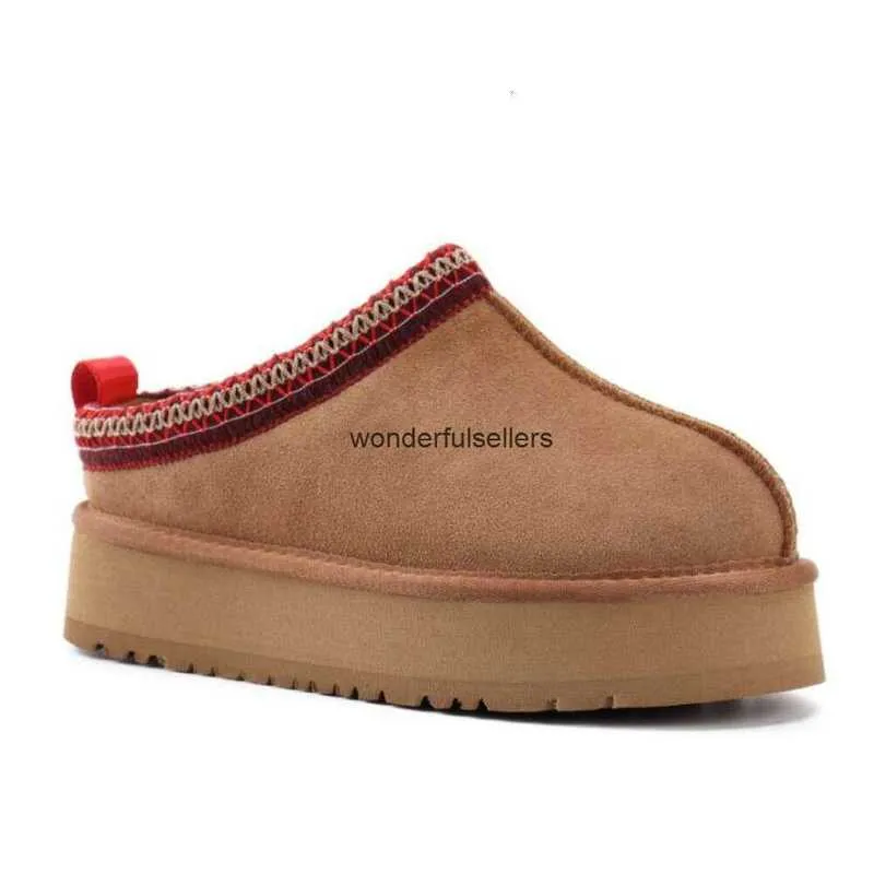 Dames Tazz Slippers Designer Laarzen Tasman Echt Leer Bont Slippers Dames Ultra Mini Platform Kastanje Zwart Comfort Booties retro Winter 35-43