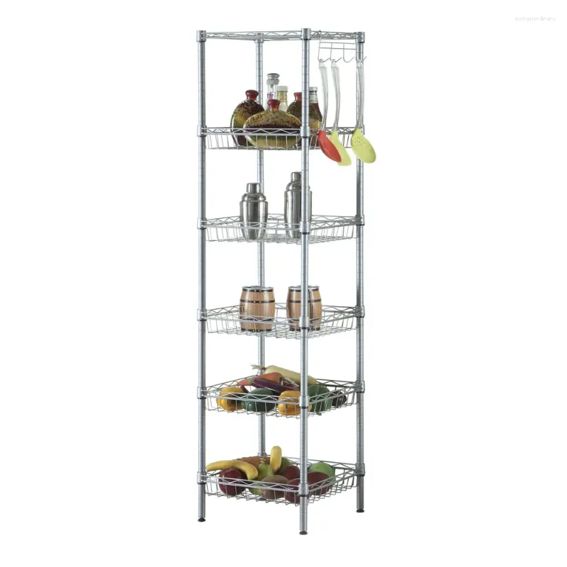 Kitchen Storage 6-Tier Rack Shelving 6 Shelves Unit Metal Durable Organizer Carbon Steel & PP - US Stock